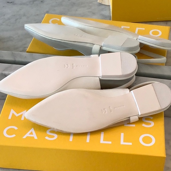 Mercedes Castillo white leather and mesh slingback flats.size 8.never worn $225 - Picture 7 of 9